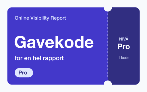 Kupongkort for Online Visibility Report: gavekode for én hel Pro-rapport.