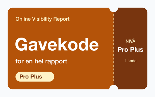 Kupongkort for Online Visibility Report: gavekode for én hel Pro Plus-rapport.
